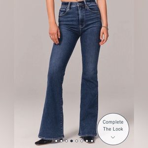 Abercrombie Ultra high flare jeans in Navy